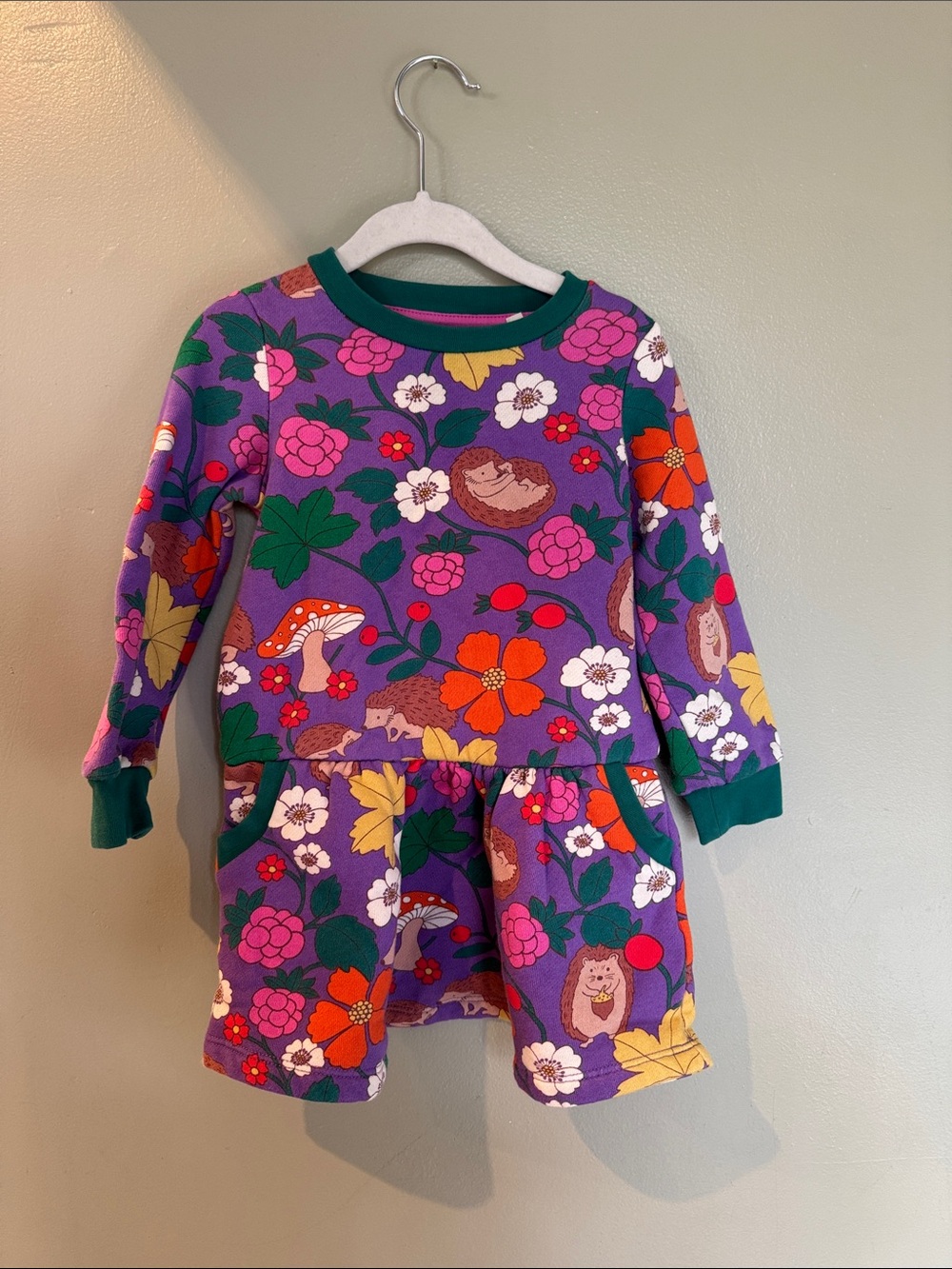 Mini Boden Hedgehog Sweatshirt Dress